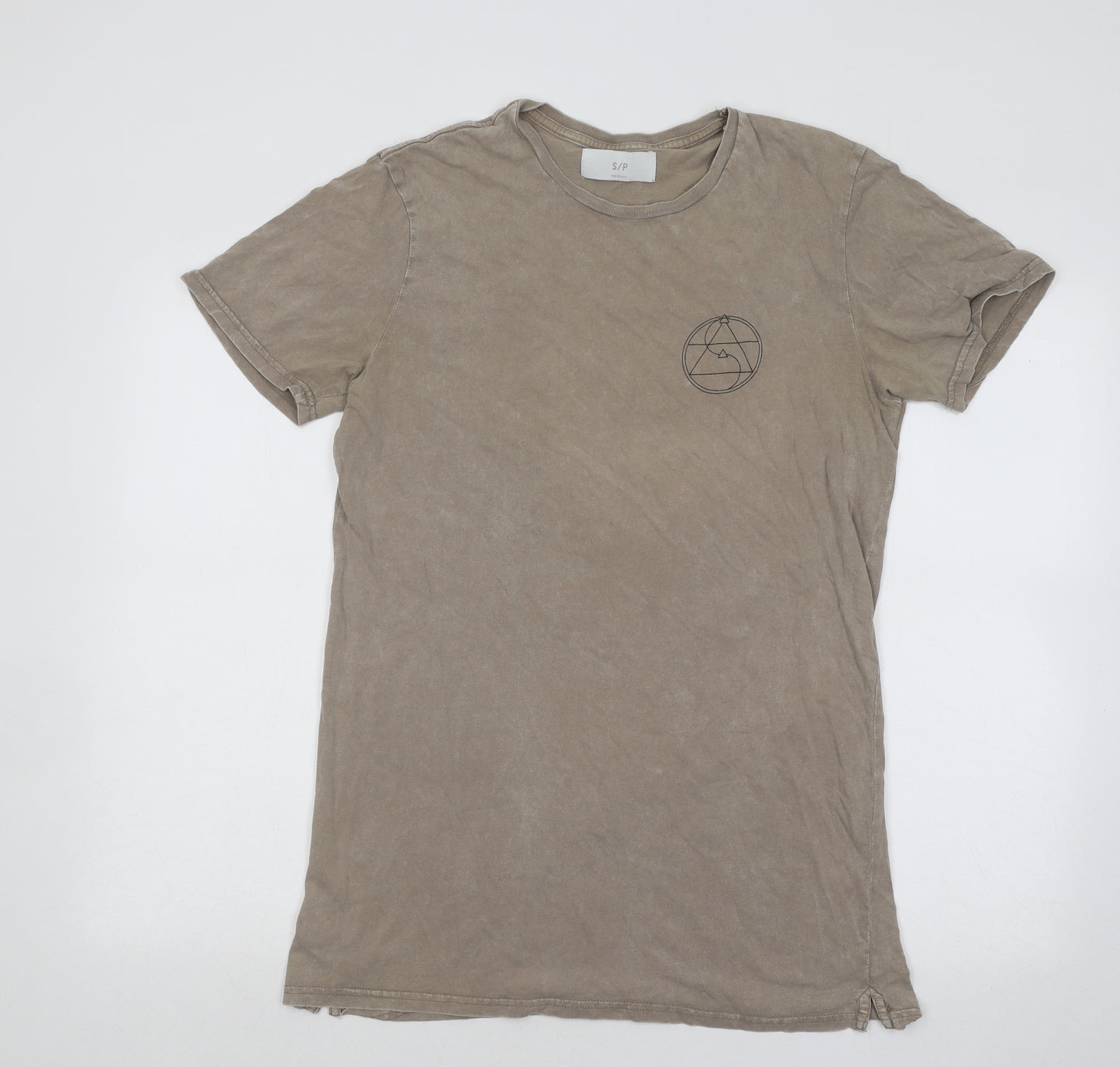 Cotton On Mens Beige Cotton T-Shirt Size S Round Neck - Accidental Mystic