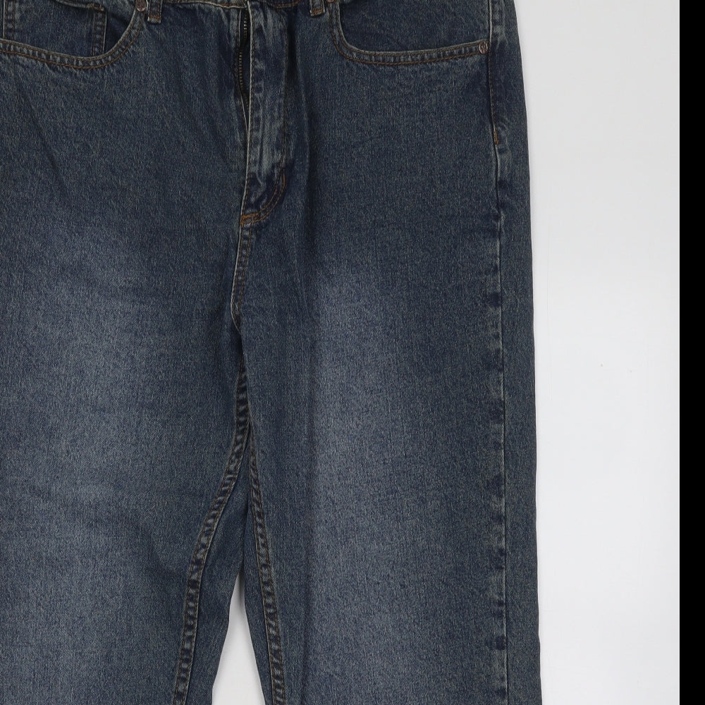 Cotton Traders Mens Blue Cotton Straight Jeans Size 38 in L25 in Regular Zip