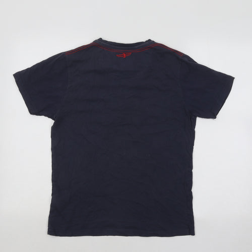 Brave Soul Mens Blue Cotton T-Shirt Size M Round Neck - Kamakazi Legends