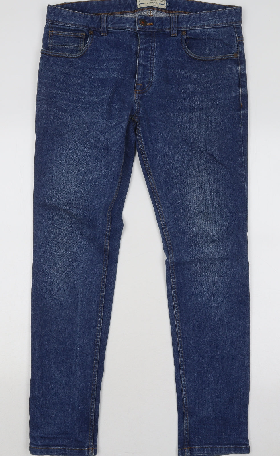 NEXT Mens Blue Cotton Straight Jeans Size 34 in L29 in Regular Button