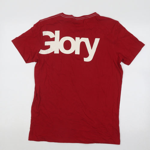 Life&Glory Mens Red Cotton T-Shirt Size M Round Neck
