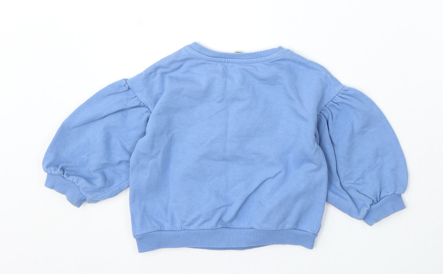 River Island Girls Blue Cotton Pullover Jumper Size 18-24 Months - Chic