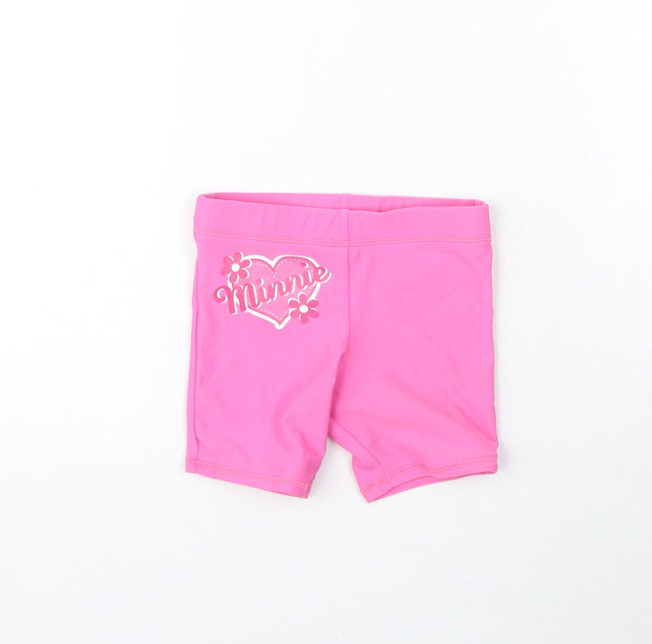 Disney Girls Pink Polyester Cropped Trousers Size 18-24 Months - Minnie Mouse shorts