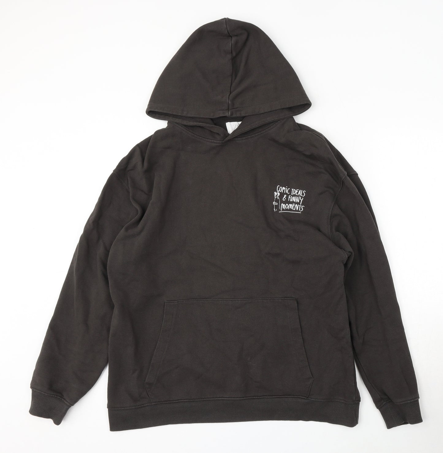 Zara Girls Grey Polyester Pullover Hoodie Size 13-14 Years - Escape from the routine