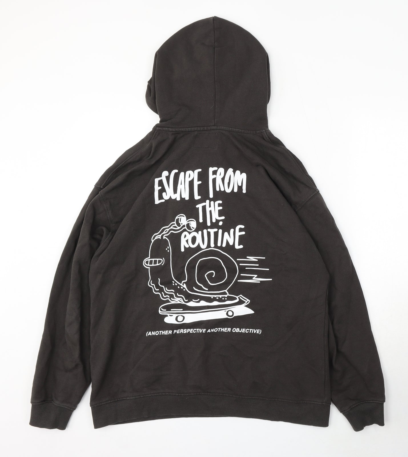 Zara Girls Grey Polyester Pullover Hoodie Size 13-14 Years - Escape from the routine