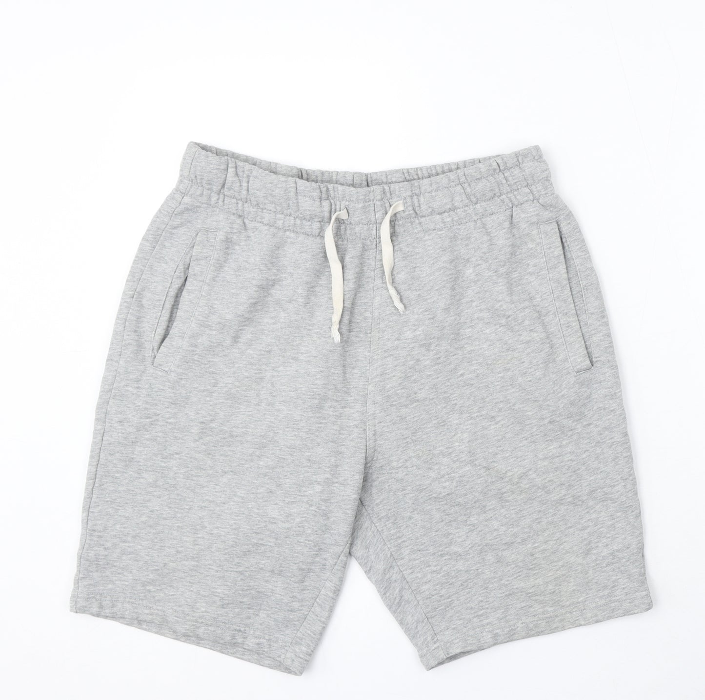 Divided by H&M Mens Grey Cotton Sweat Shorts Size M L7 in Regular Drawstring
