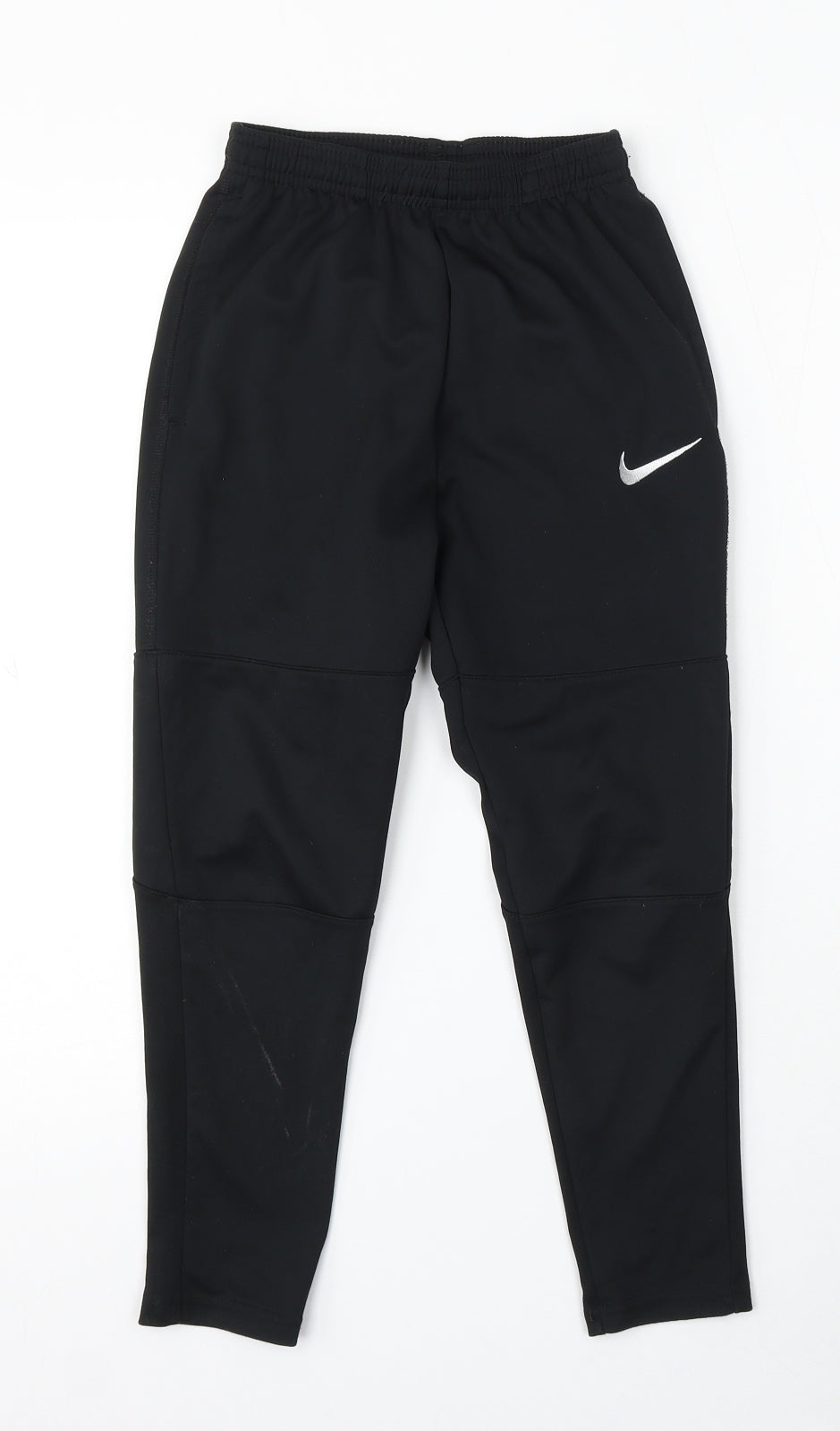 Nike Boys Black Polyester Jogger Trousers Size 8-9 Years Regular Drawstring - Dri Fit