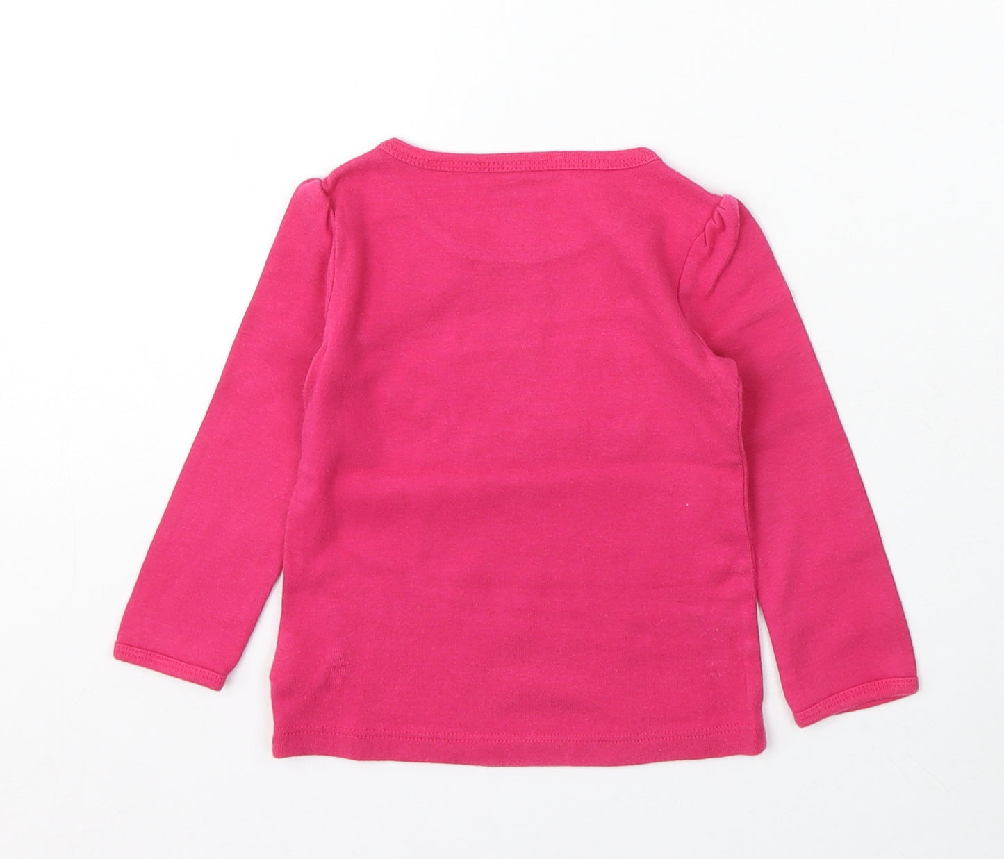 Gap Girls Pink Cotton Basic T-Shirt Size 18-24 Months Round Neck