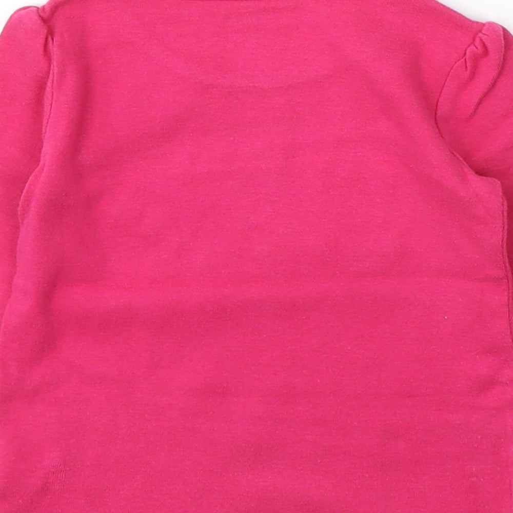Gap Girls Pink Cotton Basic T-Shirt Size 18-24 Months Round Neck