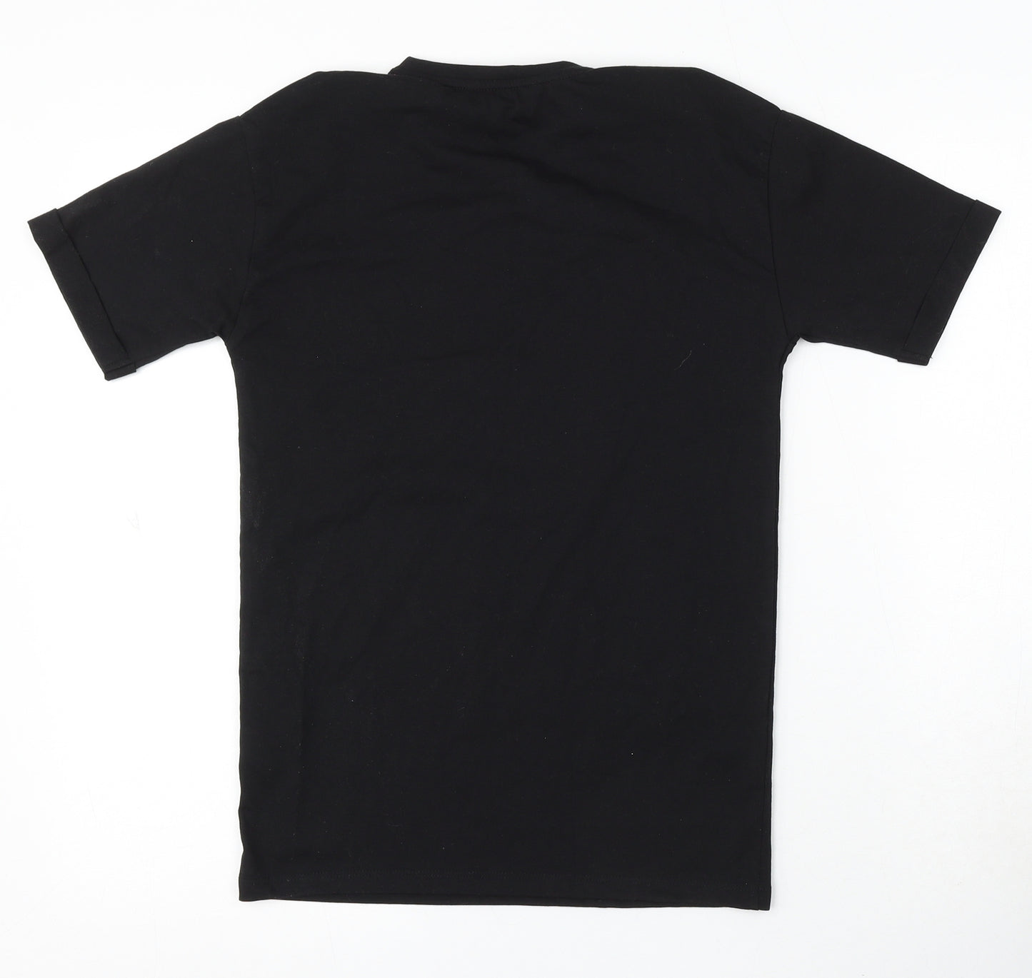 George Girls Black Cotton Basic T-Shirt Size 6-7 Years Round Neck - New York