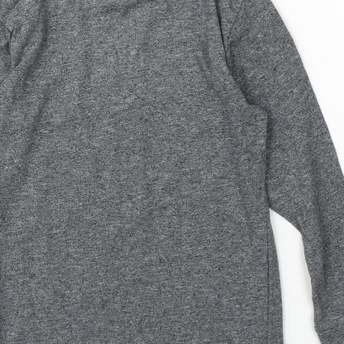 NEXT Girls Grey Cotton Basic T-Shirt Size 7 Years Round Neck