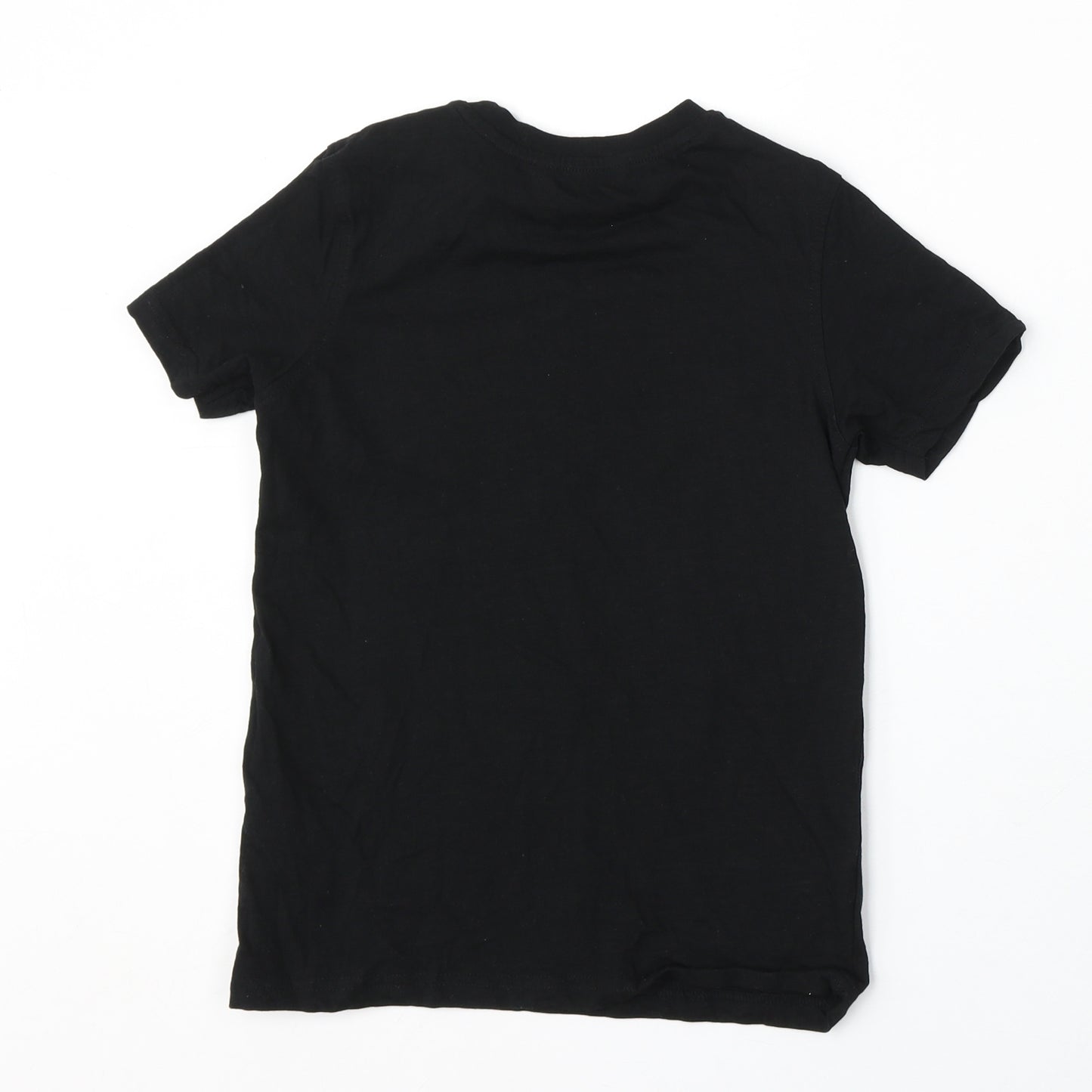 George Boys Black Cotton Basic T-Shirt Size 8-9 Years Round Neck
