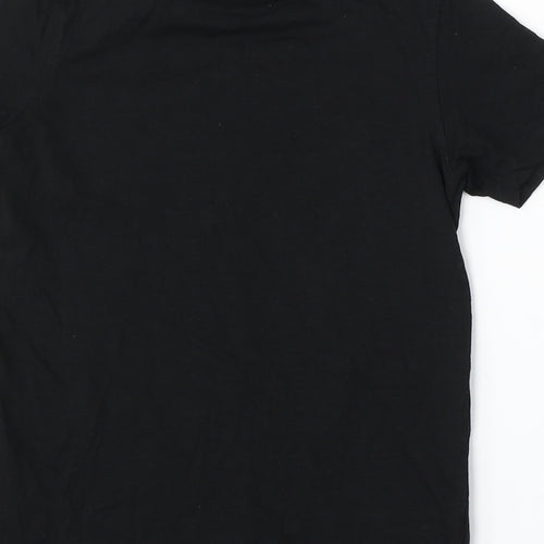 George Boys Black Cotton Basic T-Shirt Size 8-9 Years Round Neck