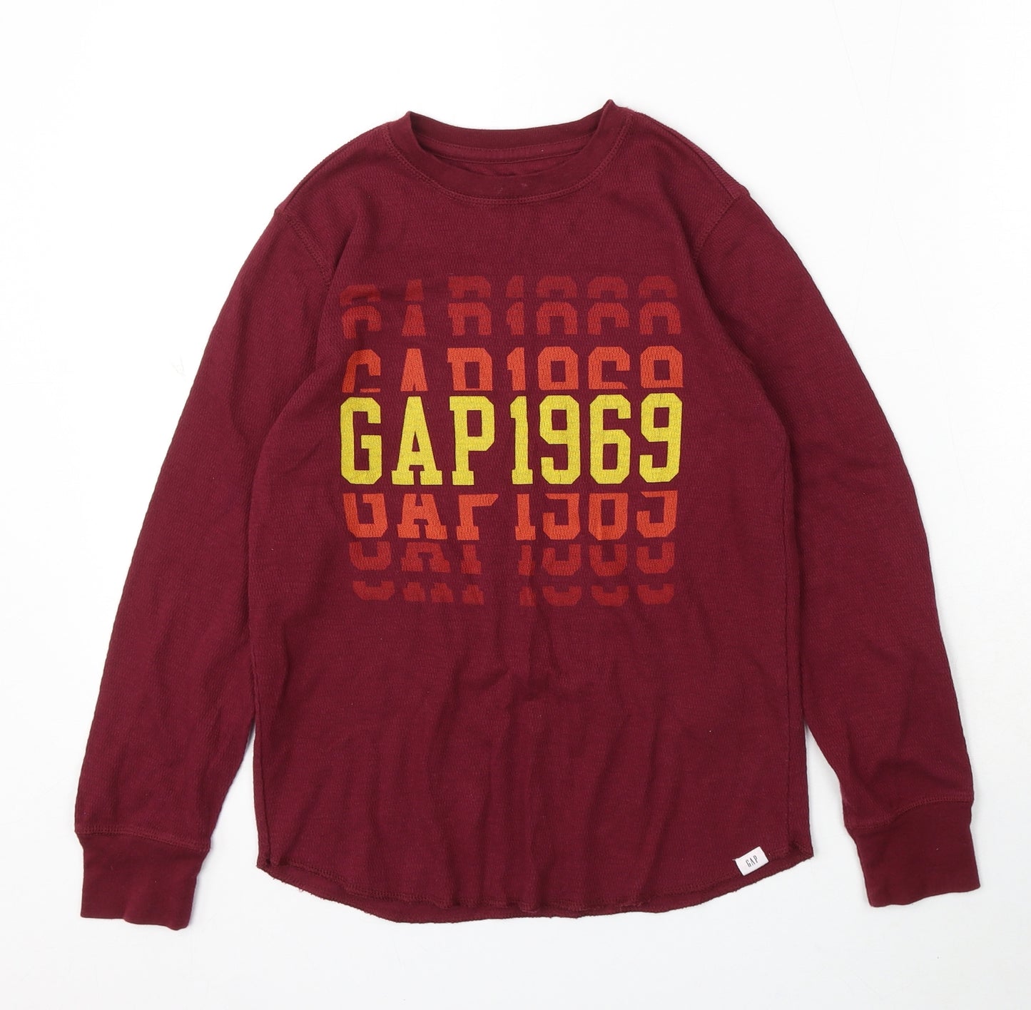 Gap Boys Red Round Neck Cotton Pullover Jumper Size 8-9 Years - GAP 1969