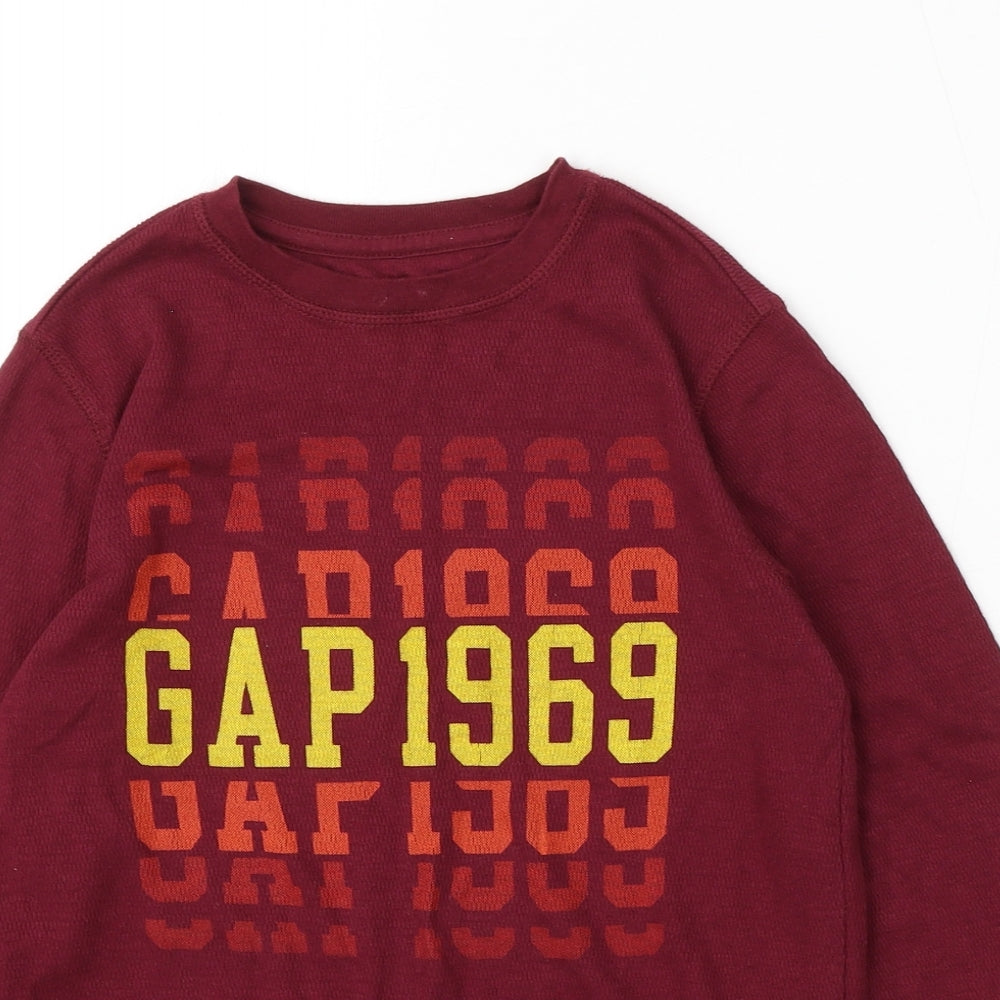 Gap Boys Red Round Neck Cotton Pullover Jumper Size 8-9 Years - GAP 1969