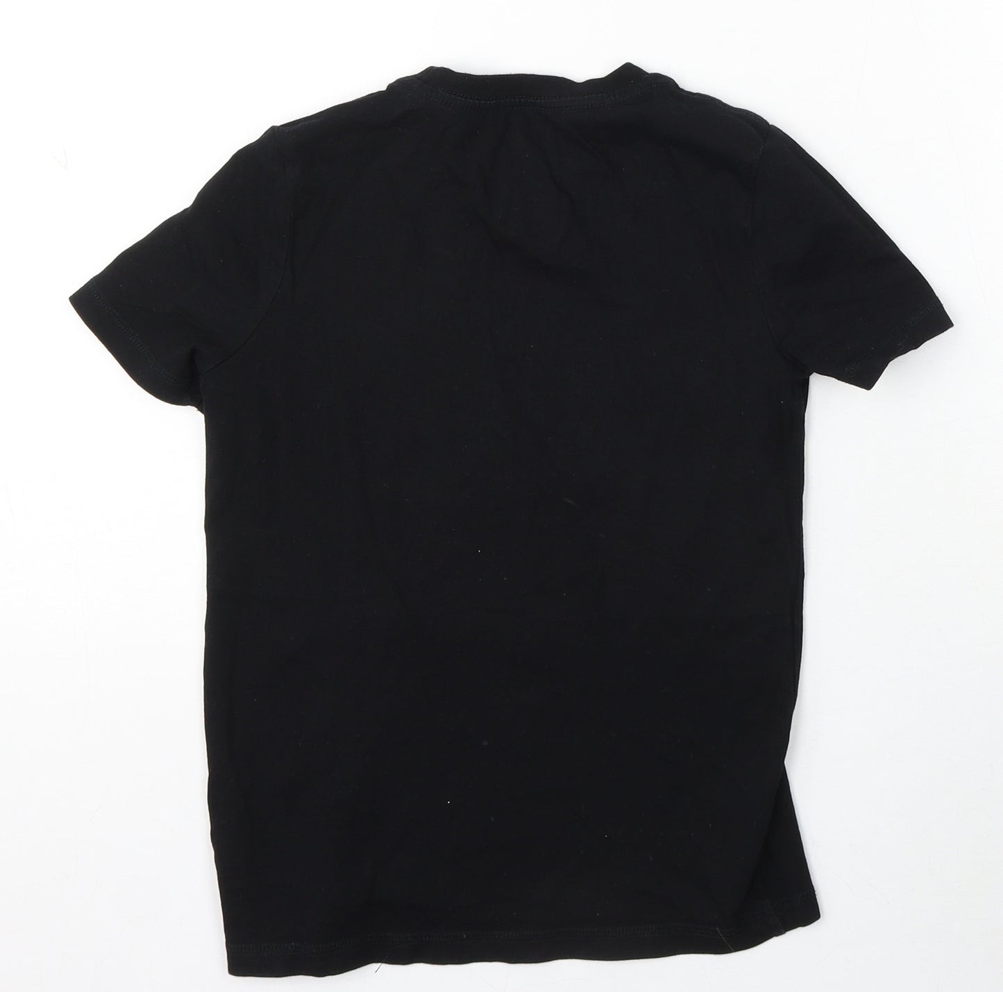 F&F Boys Black Cotton Basic T-Shirt Size 7-8 Years Round Neck - Game Mode