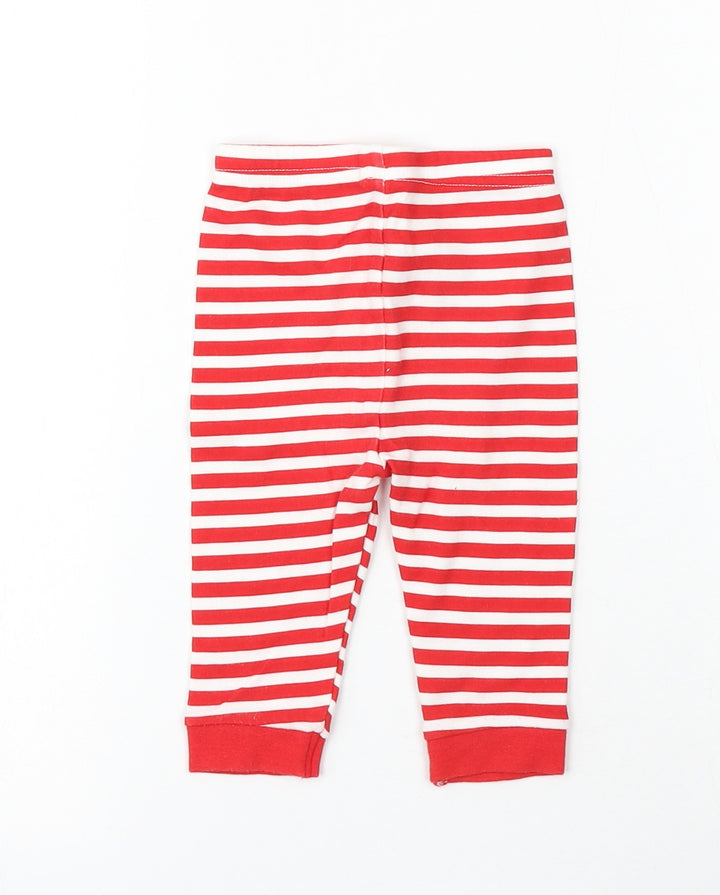 George Girls Multicoloured Striped Cotton Jogger Trousers Size 3-6 Months