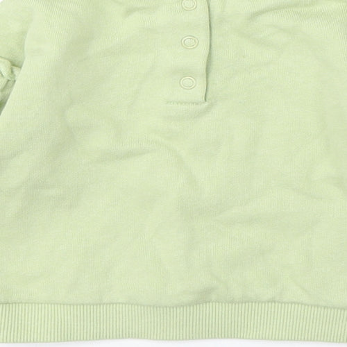 George Girls Green Cotton Pullover Jumper Size 0-3 Months - Flowers Grown With Love