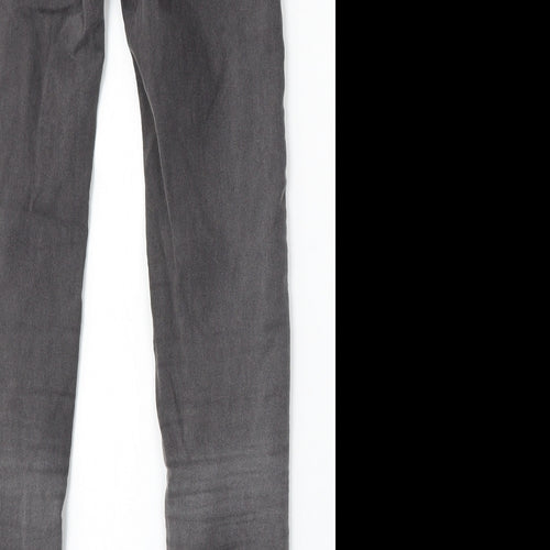 Pull&Bear Womens Grey Cotton Skinny Jeans Size 4 L29 in Regular Button