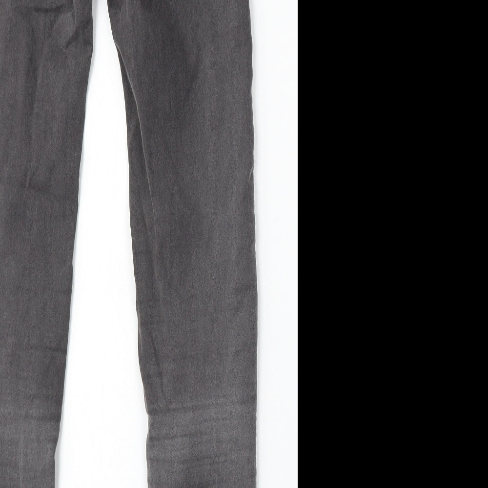Pull&Bear Womens Grey Cotton Skinny Jeans Size 4 L29 in Regular Button