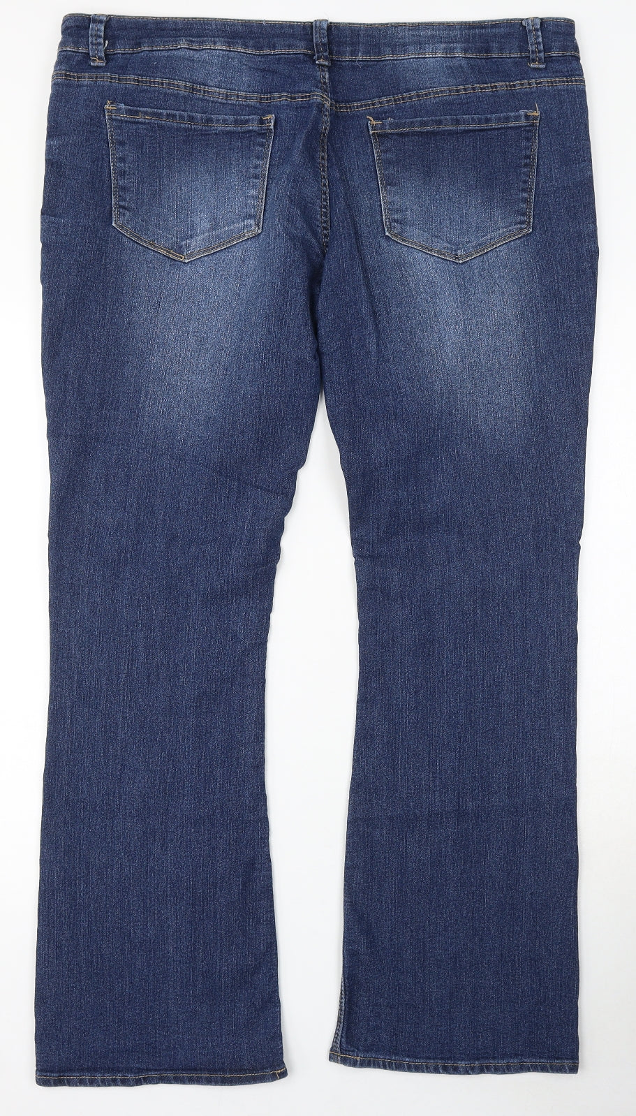Denim & Co. Womens Blue Cotton Bootcut Jeans Size 18 L32 in Regular Button