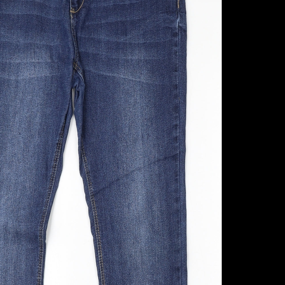 Denim & Co. Womens Blue Cotton Bootcut Jeans Size 18 L32 in Regular Button