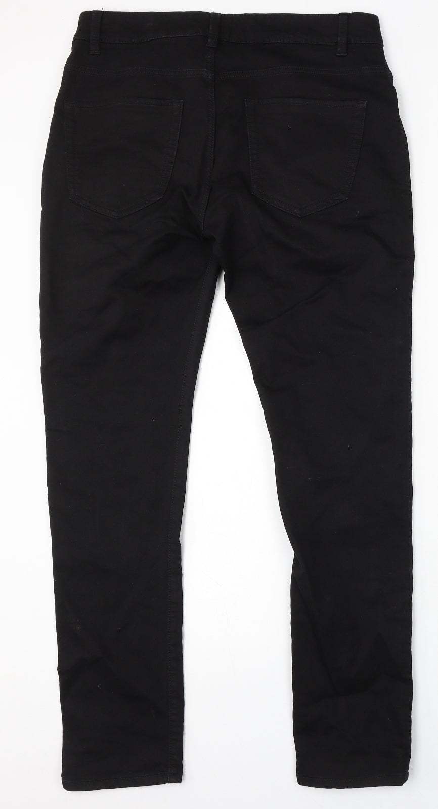 NEXT Mens Black Cotton Skinny Jeans Size 32 L32 in Regular Button
