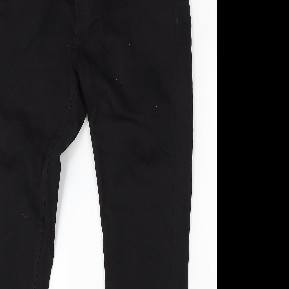 NEXT Mens Black Cotton Skinny Jeans Size 32 L32 in Regular Button