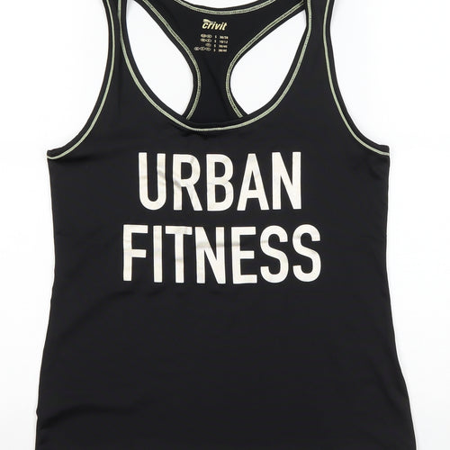 Crivit Womens Black Polyester Basic Tank Size S Scoop Neck - Urban Fitness