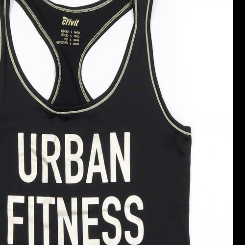 Crivit Womens Black Polyester Basic Tank Size S Scoop Neck - Urban Fitness