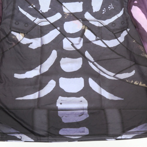 Fortnite Boys Black Neoprene Basic T-Shirt Size M Round Neck - Bones. Thumb Holes