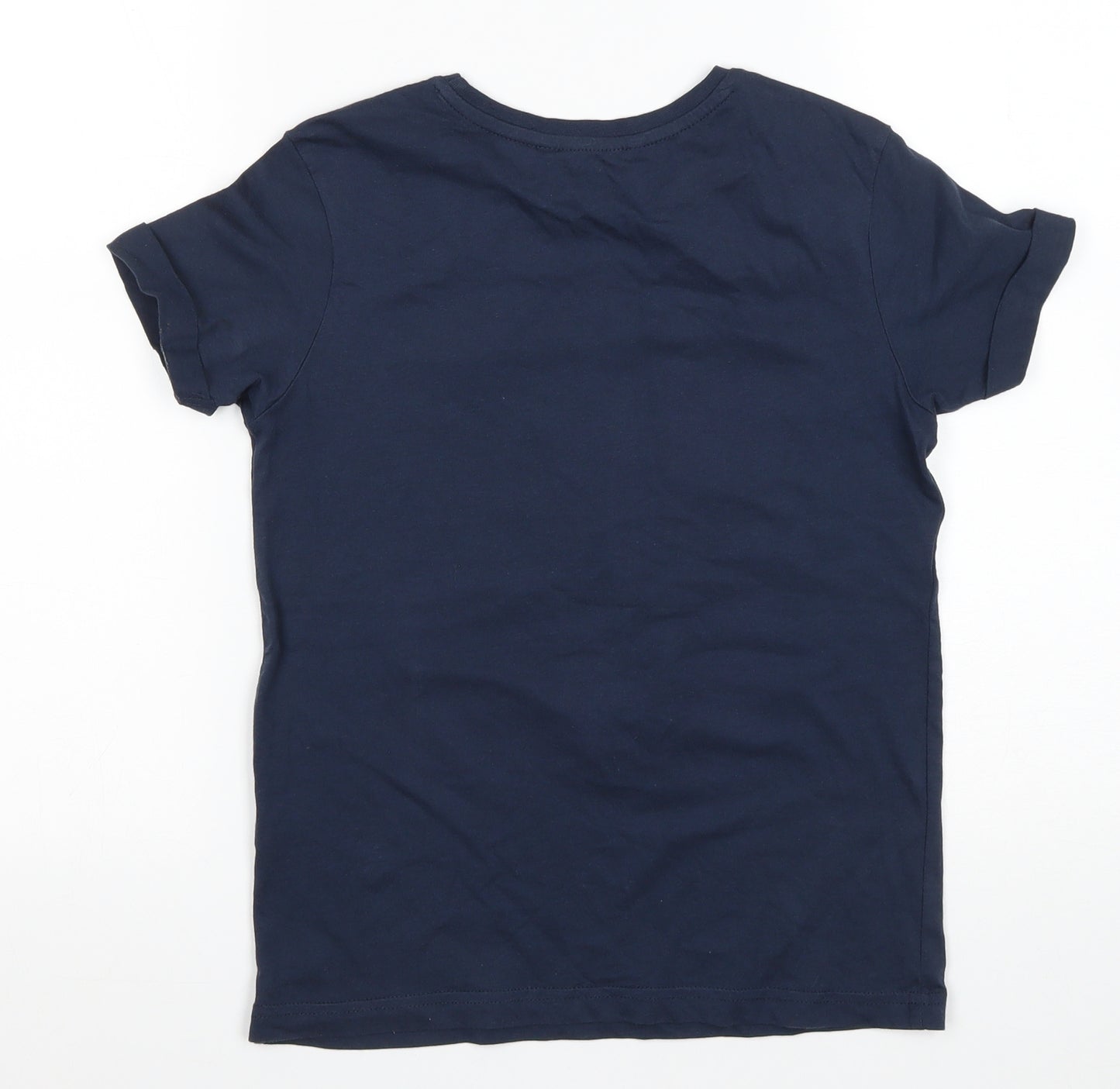 George Boys Blue 100% Cotton Basic T-Shirt Size 8-9 Years Round Neck - Roblox