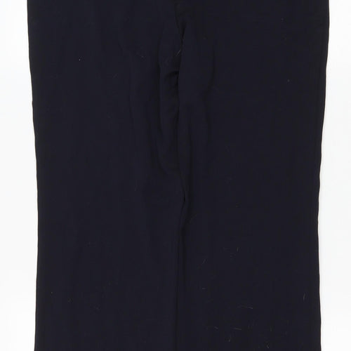 Marks and Spencer Womens Blue Viscose Dress Pants Trousers Size 8 L25 in Regular Zip