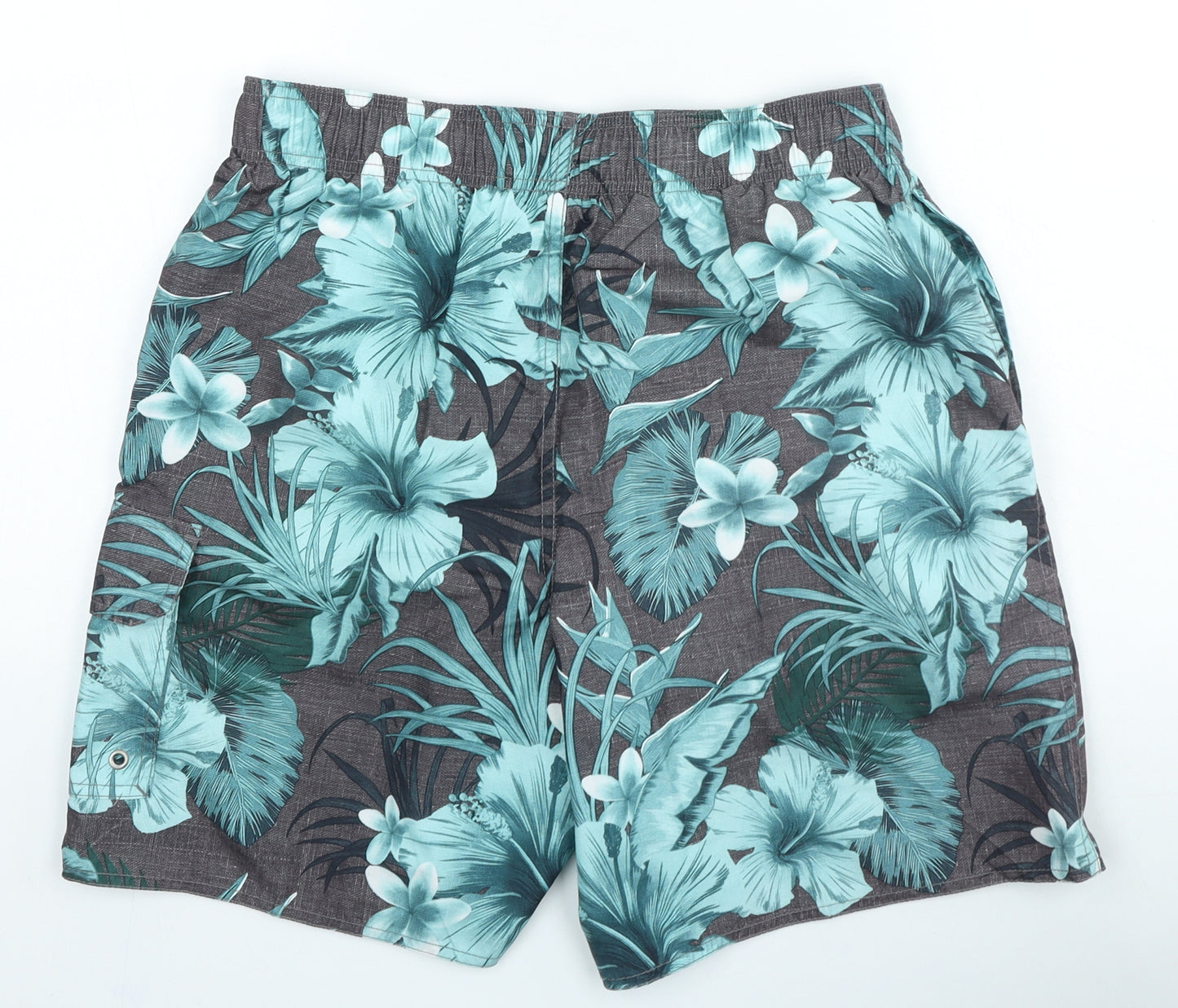 Preworn Mens Multicoloured Floral Polyester Sweat Shorts Size 30 in L6 in Regular Drawstring
