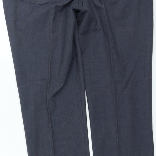 Perry Ellis Mens Grey Cotton Trousers Size 38 in L26 in Regular Zip