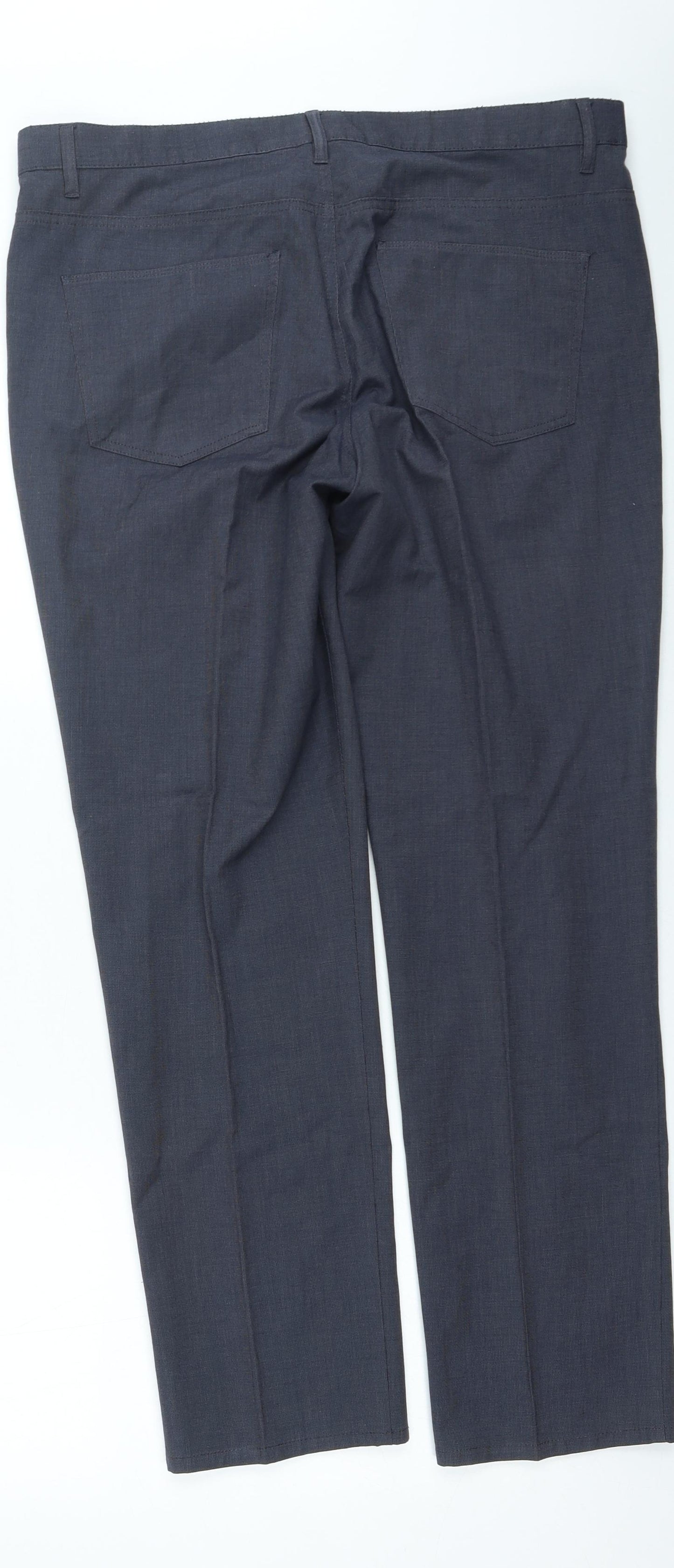 Perry Ellis Mens Grey Cotton Trousers Size 38 in L26 in Regular Zip