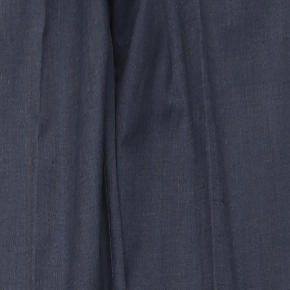 Perry Ellis Mens Grey Cotton Trousers Size 38 in L26 in Regular Zip