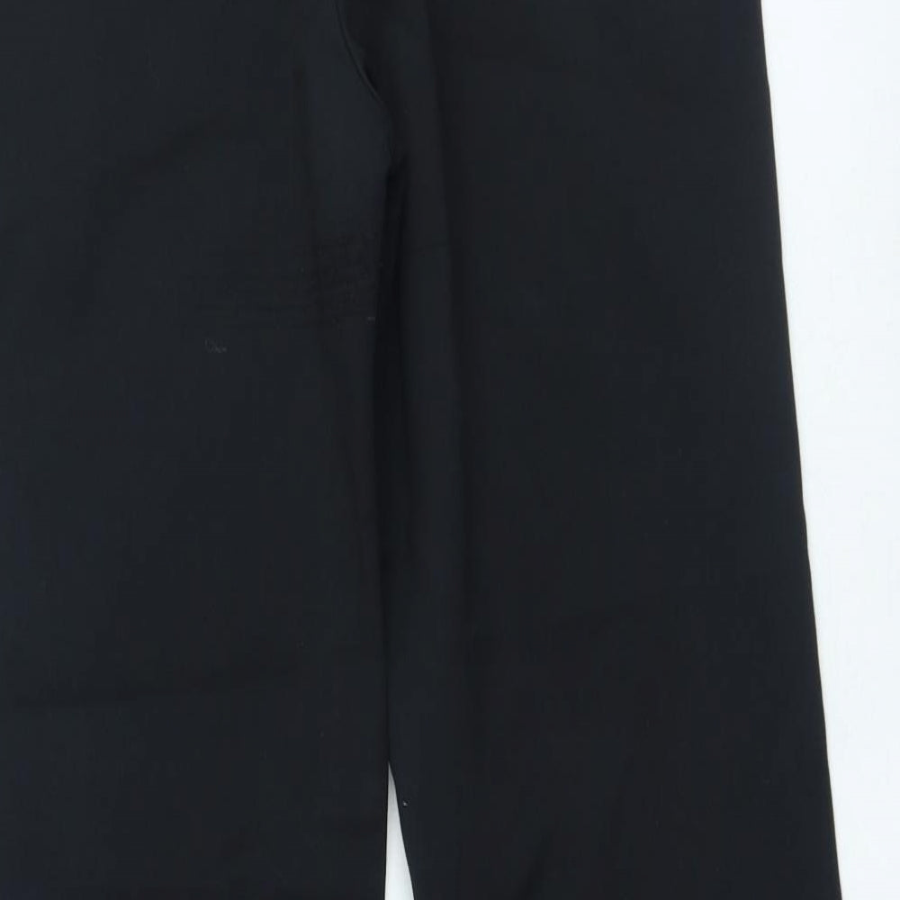 LUISA CERANO Womens Black Cotton Trousers Size 14 L26 in Regular Zip