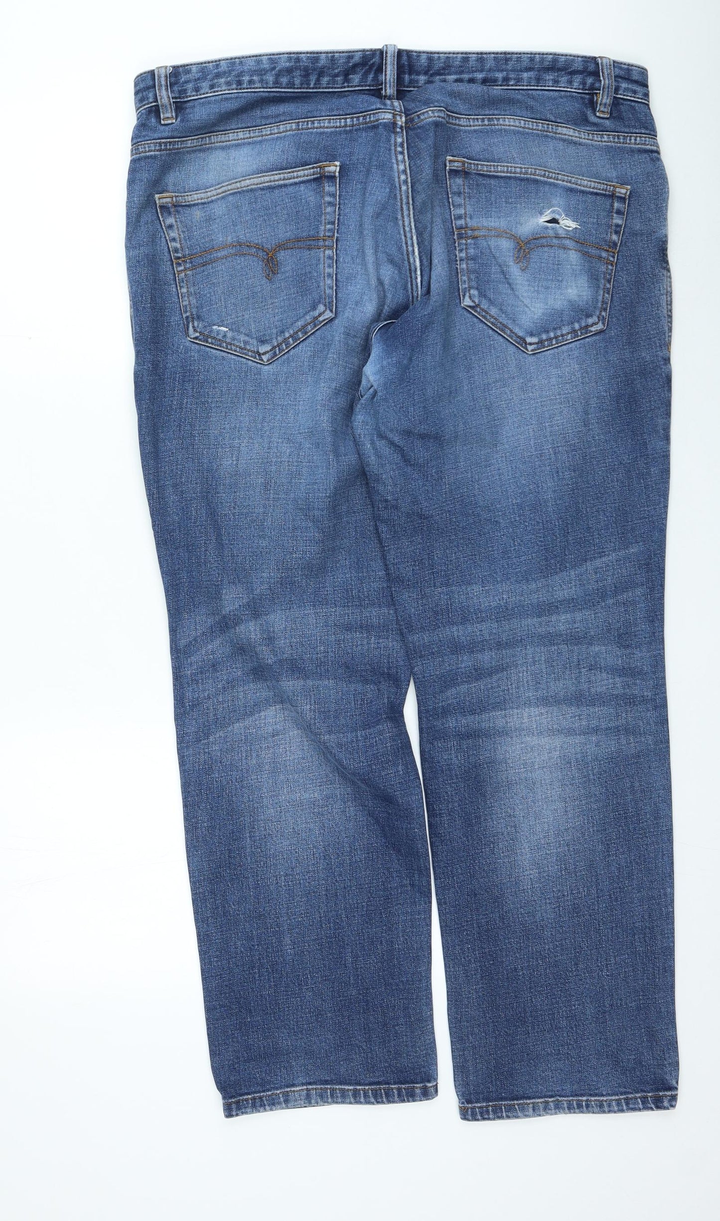 NEXT Mens Blue Cotton Straight Jeans Size 36 in L27 in Regular Zip