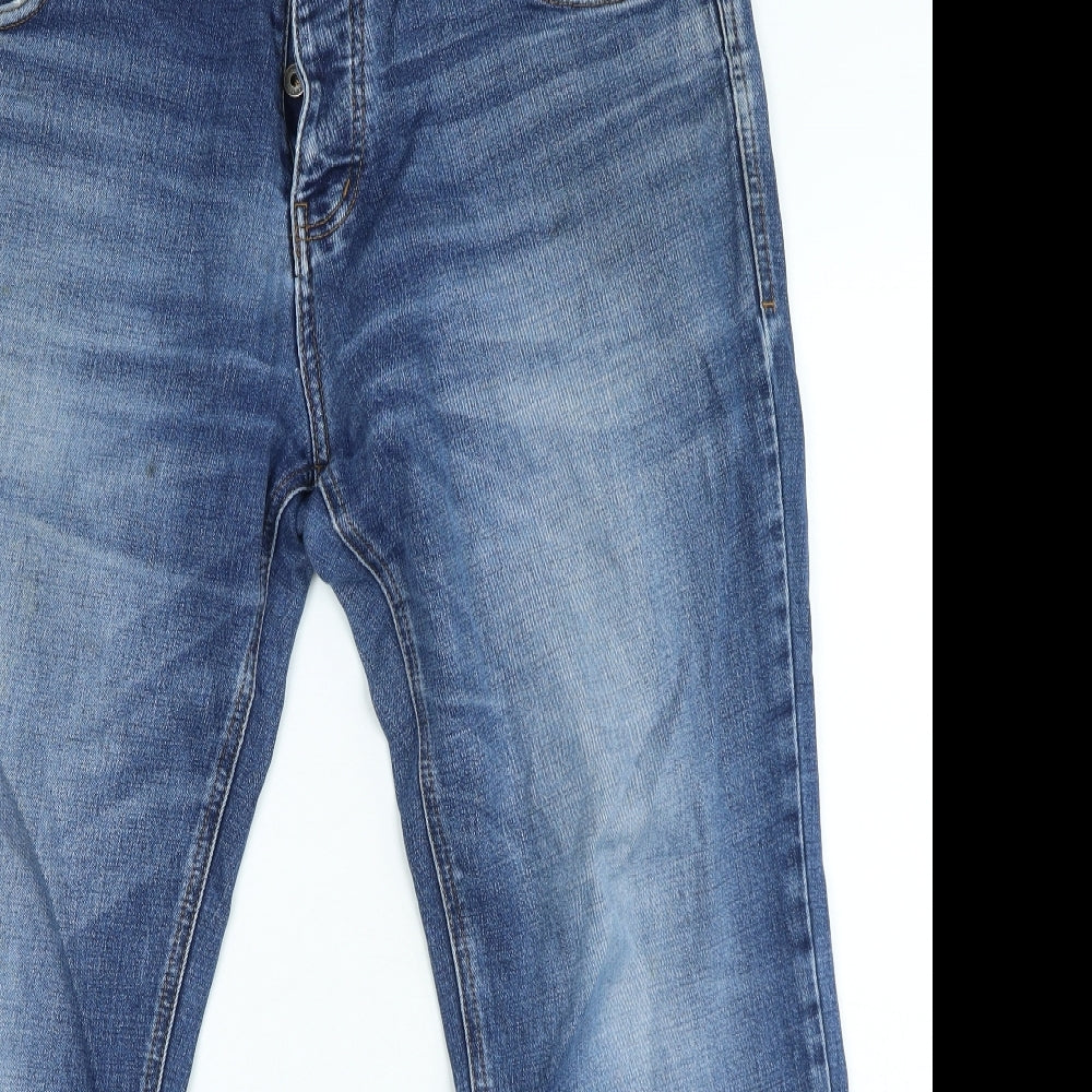 NEXT Mens Blue Cotton Straight Jeans Size 36 in L27 in Regular Zip