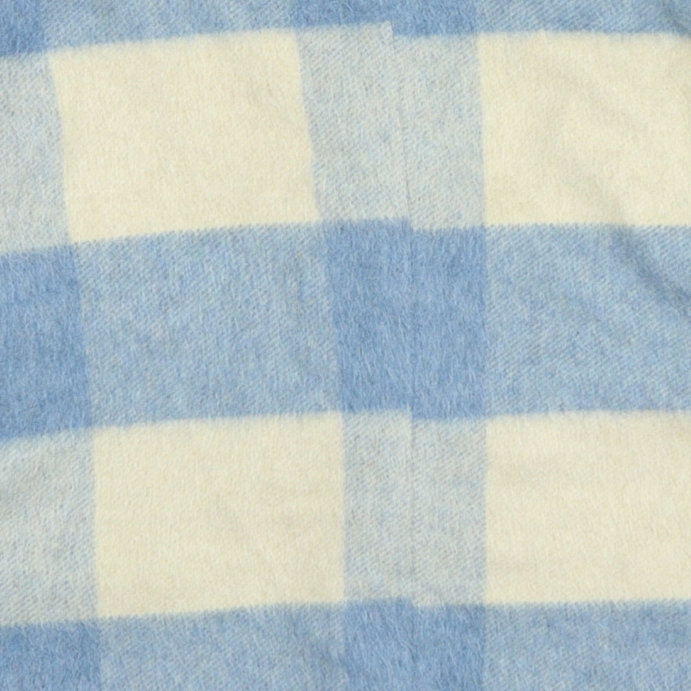 River Island Womens Blue Plaid Jacket Size 16 Snap