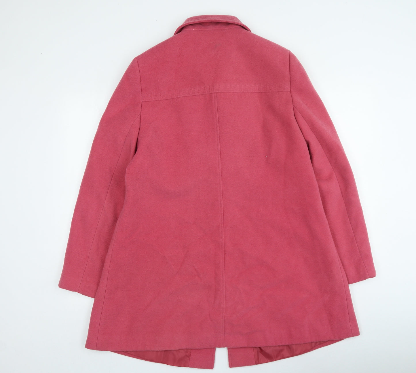 George Womens Pink Overcoat Coat Size 16 Button