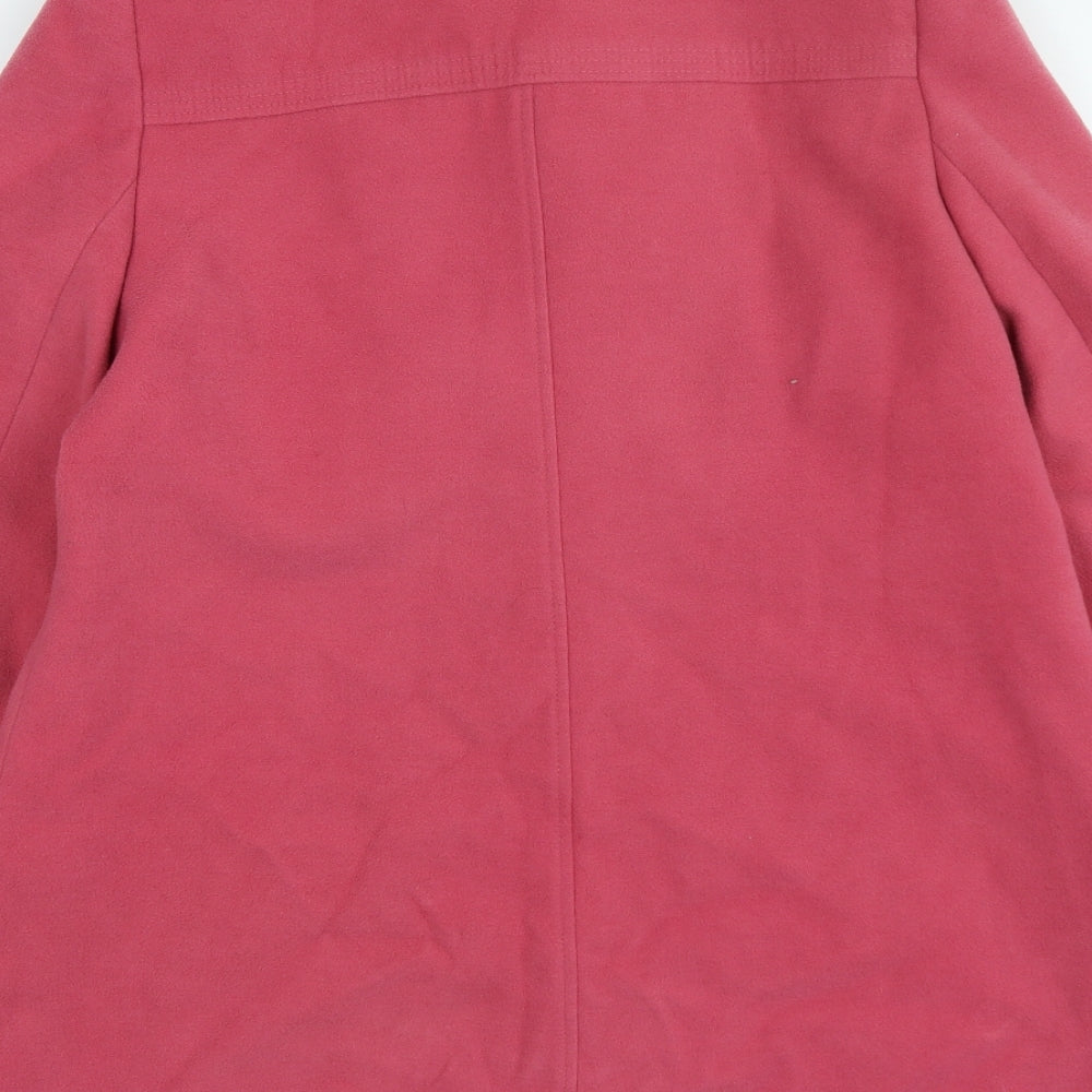 George Womens Pink Overcoat Coat Size 16 Button