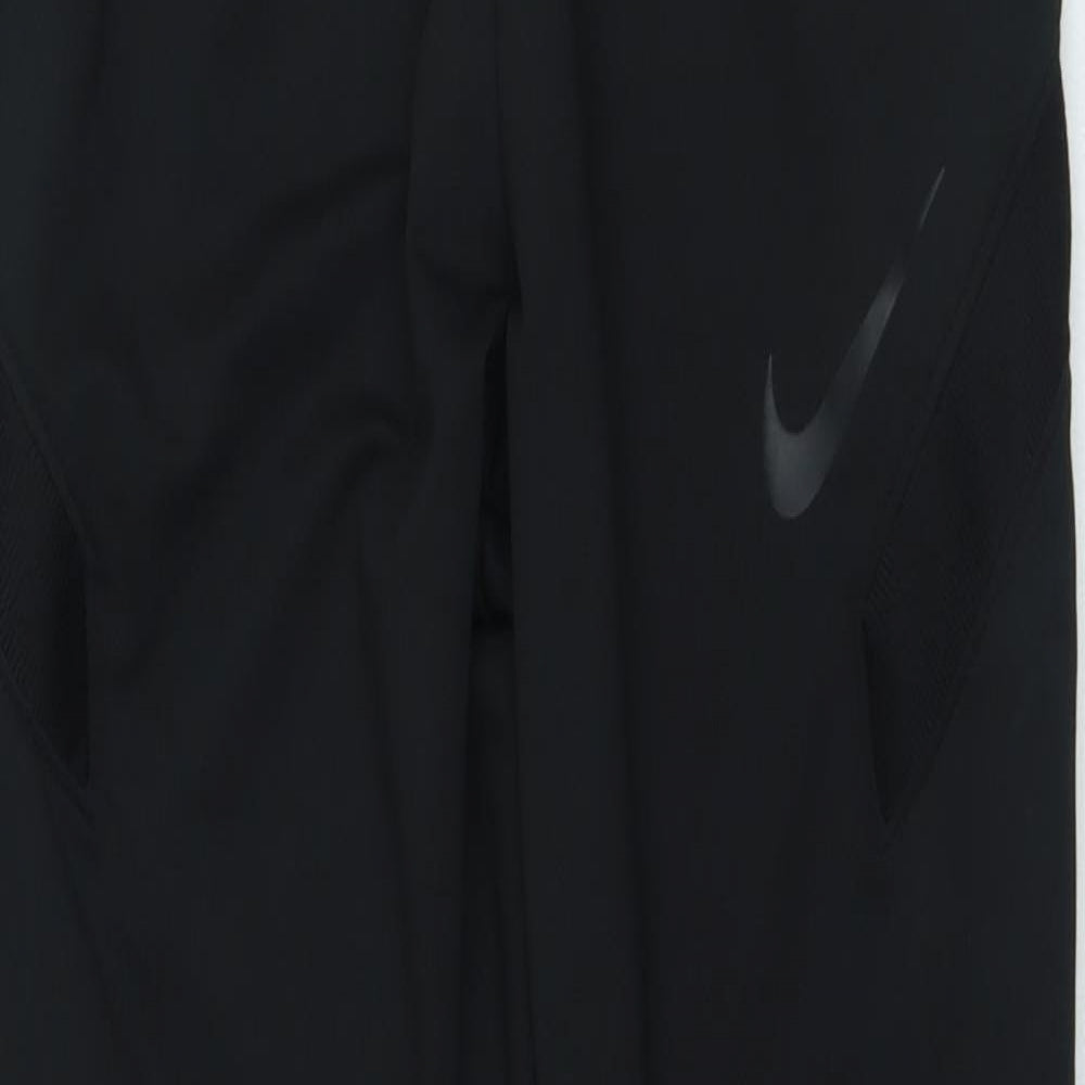 Nike Mens Black Polyester Jegging Trousers Size XL L25 in Regular Drawstring