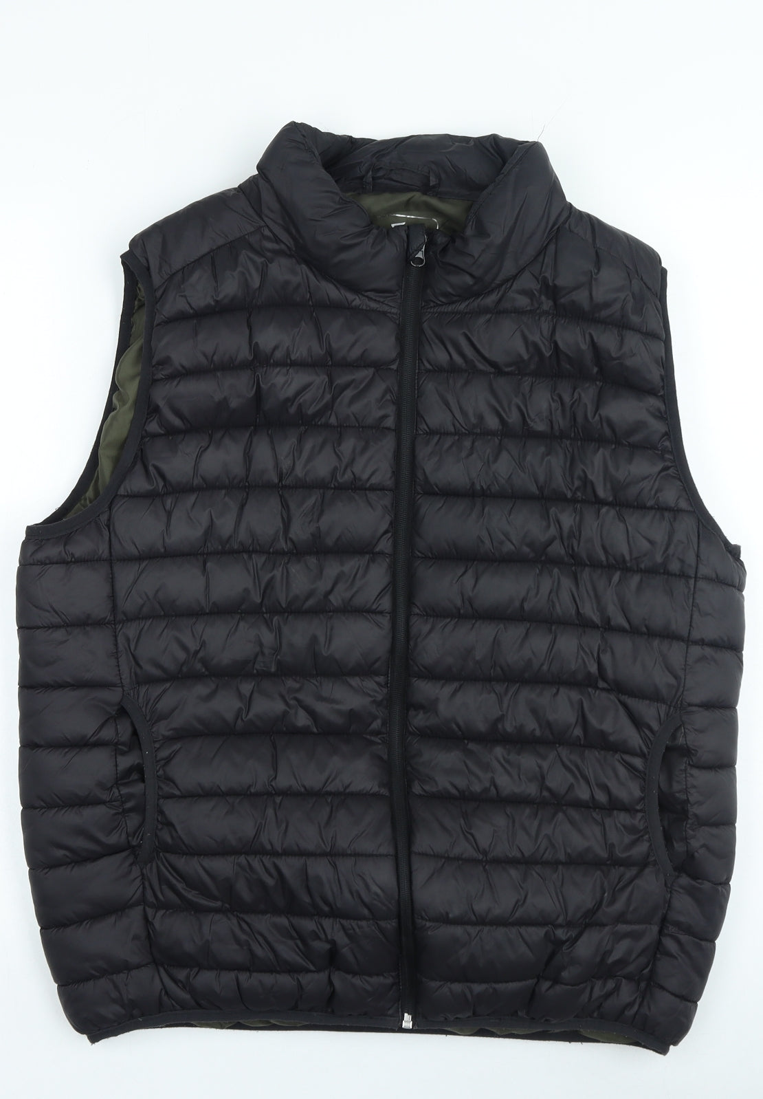 Primark Mens Black Gilet Jacket Size XL Zip