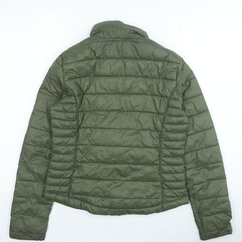 Primark Womens Green Quilted Coat Size S Zip
