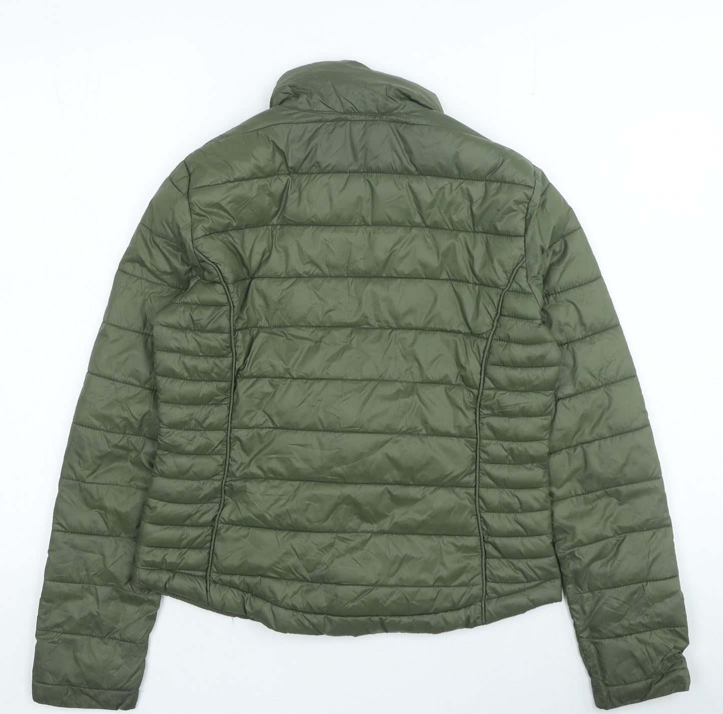 Primark Womens Green Quilted Coat Size S Zip