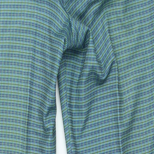 Preworn Womens Green Plaid Polyester Trousers Size 30 in L25 in Regular Zip