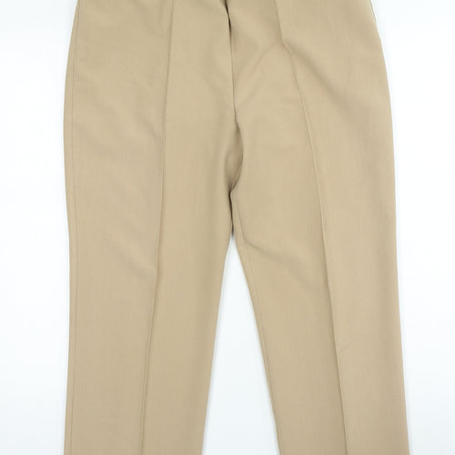 Julipa Womens Brown Polyester Trousers Size 14 L27 in Regular