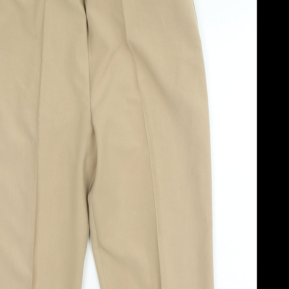 Julipa Womens Brown Polyester Trousers Size 14 L27 in Regular